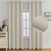 JIATER Blackout Curtains Set of 2 Panels for Bedroom Living Room 42 x 63 in,Thermal Insulated Room Darkening Blackout Curtains with Grommet,Beige