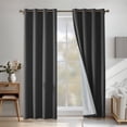 thumbnail image 1 of JIATER Blackout Curtains,52 x 72 inch Blackout Curtains Set of 2 Panels,Thermal Insulated Curtains for Bedroom Living Room,Grommet Window Drapes Curatins,Gray, 1 of 8