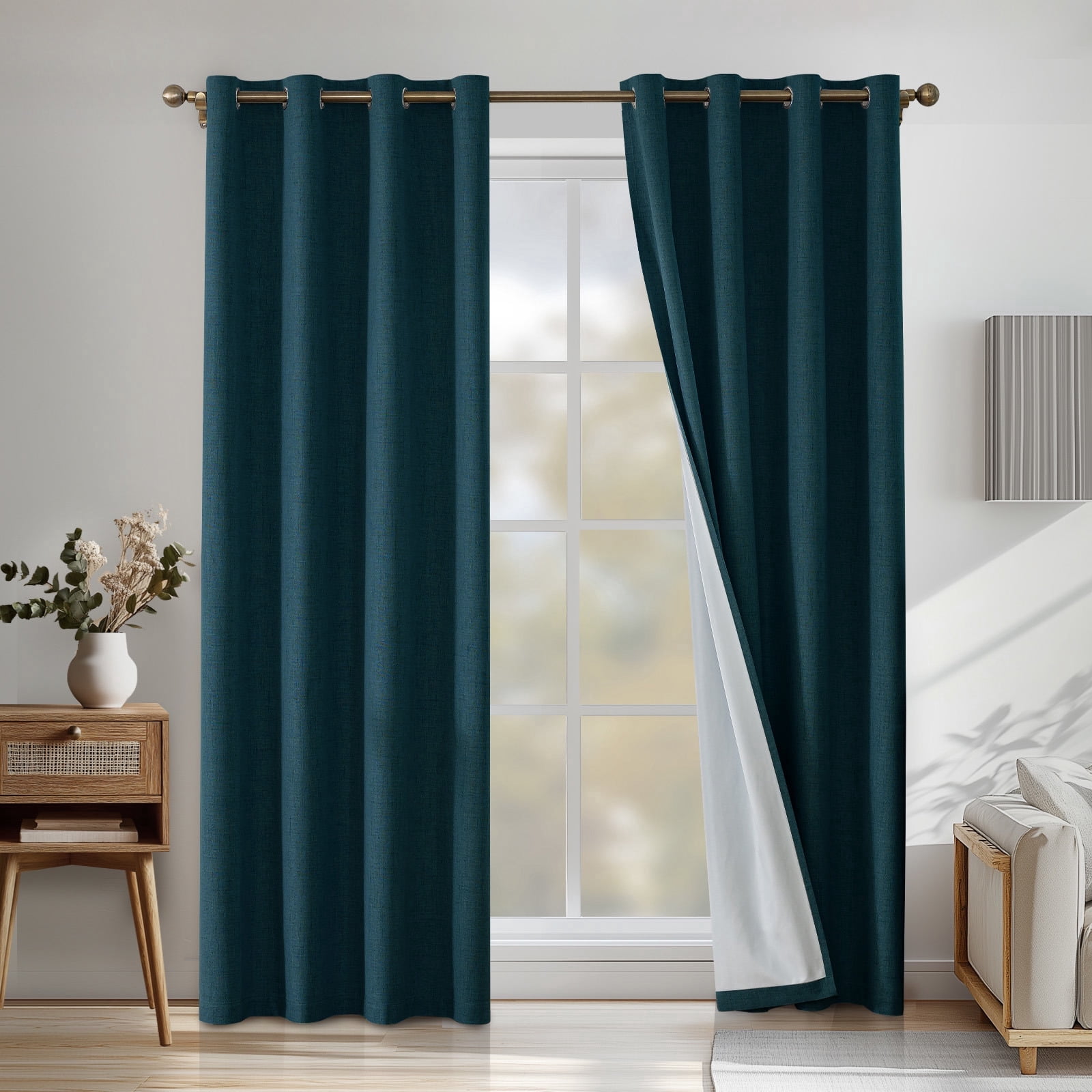 JIATER Blackout Curtains Set of 2 Panels for Bedroom Living Room 42 x 84 inch,Thermal Insulated Room Darkening Blackout Curtains with Grommet,Blue