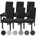 thumbnail image 1 of JIATER Chair Covers for Dining Room Stretch Washable Chair Slipcovers Protector Set of 6,Black, 1 of 7