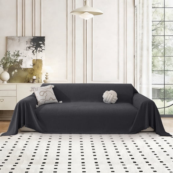 JIATER Sofa Cover Slipcover Couch Cover Durable Furniture Protector for Pets Home Decor 71"x118" Dark Gray