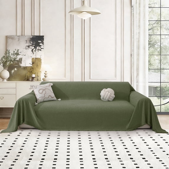 JIATER Sofa Cover Slipcover Couch Cover Durable Furniture Protector for Pets Home Decor 71"x102" Green