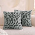 thumbnail image 1 of JIATER Pack of 2 Throw Pillow Covers Soft Plush Couch Pillow Covers,18x18,Light Gray, 1 of 7