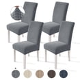 thumbnail image 1 of JIATER Dining Chair Covers Stretch Washable Chair Slipcovers Protector Set of 4,Light Gray, 1 of 8
