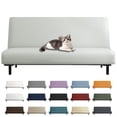 thumbnail image 1 of JIATER Armless Futon Cover Stretch Futon Slipcovers Machine Washable Furniture Protector with Elastic Bottom,Ivory, 1 of 7