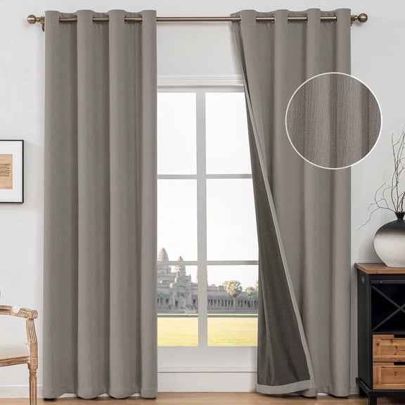JIATER Blackout Curtains,Blackout Curtains Set of 2 for Bedroom Living Room 52 x 63 in,Thermal Insulated Room Darkening Drapes with Grommet,Coffee