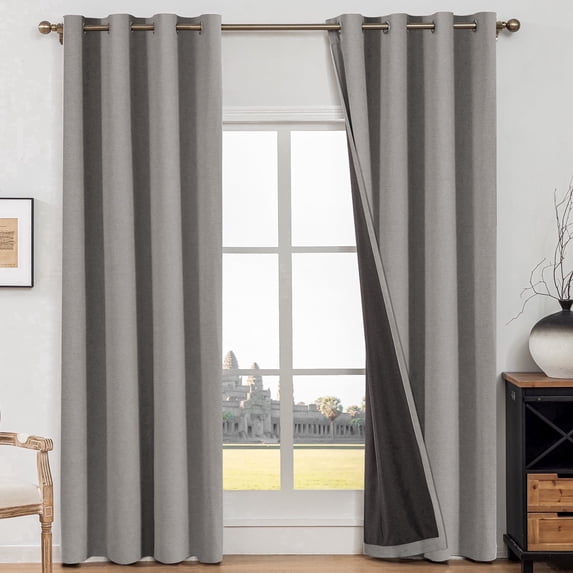 JIATER Blackout Curtains,42 x 63 inch Blackout Curtains Set of 2 Panels,Thermal Insulated Curtains for Bedroom Living Room,Grommet Window Drapes Curatins,Charcoal