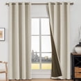 thumbnail image 1 of JIATER Blackout Curtains,42 x 63 inch Blackout Curtains Set of 2 for Bedroom Living Room,Thermal Insulated Room Darkening Drapes with Grommet,Beige, 1 of 6