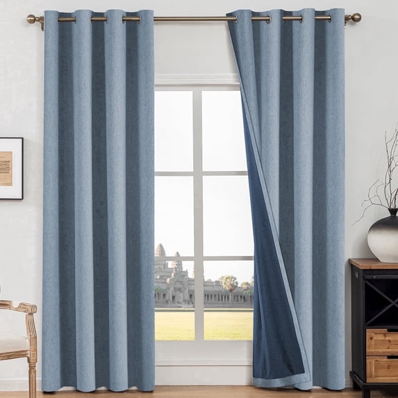 JIATER Blackout Curtains,52 x 84 inch Blackout Curtains Set of 2 Panels,Thermal Insulated Curtains for Bedroom Living Room,Grommet Window Drapes Curatins,Blue