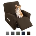 thumbnail image 1 of JIATER Recliner Chair Covers Stretch Polyester Recliner Slipcover with Pockets,Dark Coffee, 1 of 8