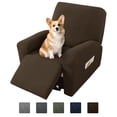 thumbnail image 1 of JIATER Recliner Covers Stretch Recliner Slipcovers for Large Recliner Chair Covers with Pockets,Dark Coffee, 1 of 8