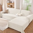 thumbnail image 1 of JIATER Sofa Cover L Shape Couch Cover Sectional Sofa Blanket Covers Sofa Slipcovers for 3 Cushion Couch Washable Throw Towel,2 Pieces,Beige, 1 of 8