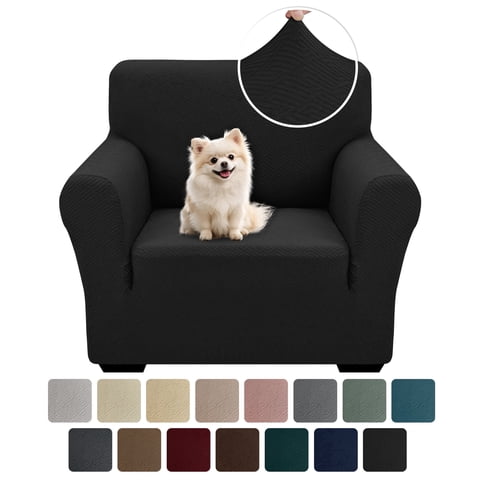 JIATER 1-Piece Armchair Sofa Cover Stretch Couch Cover Washable Sofa Slipcover Non-Slip Furniture Protector,Black
