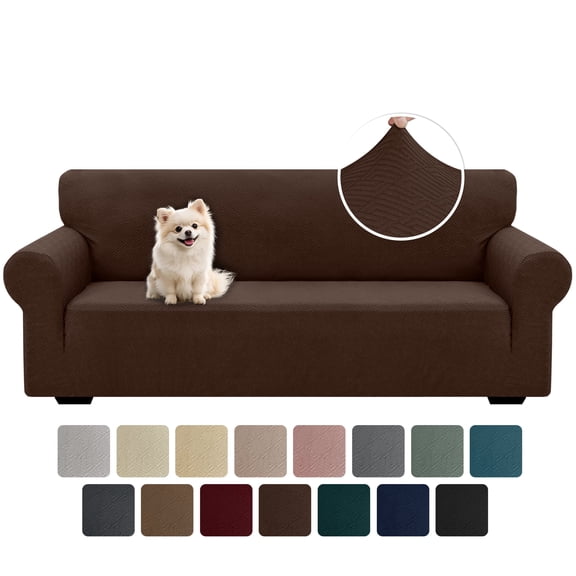 JIATER 1-Piece Sofa Cover Stretch Couch Cover Washable Sofa Slipcover Furniture Protector for 3 Cushion Sofa,Coffee