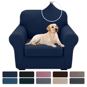 JIATER 2-Piece Sofa Cover Stretch Couch Cover for Armchair Slipcover Furniture Protector with Seperate Cushion Cover,Navy