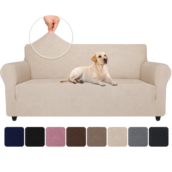 JIATER 1-Piece Sofa Cover Stretch Couch Cover Washable Sofa Slipcover Furniture Protector for 3 Cushion Sofa,Beige