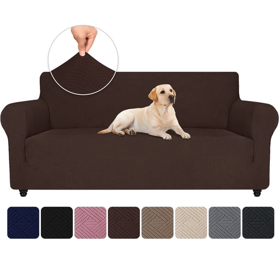 JIATER 1-Piece Sofa Cover Stretch Couch Cover Washable Sofa Slipcover Furniture Protector for 3 Cushion Sofa,Coffee