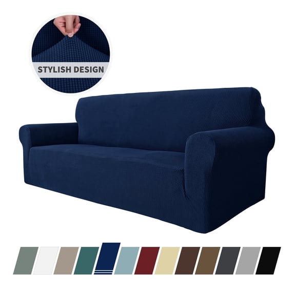 JIATER 1-Piece Sofa Cover Stretch Couch Cover Washable Sofa Slipcover Furniture Protector for 3 Cushion Sofa,Navy
