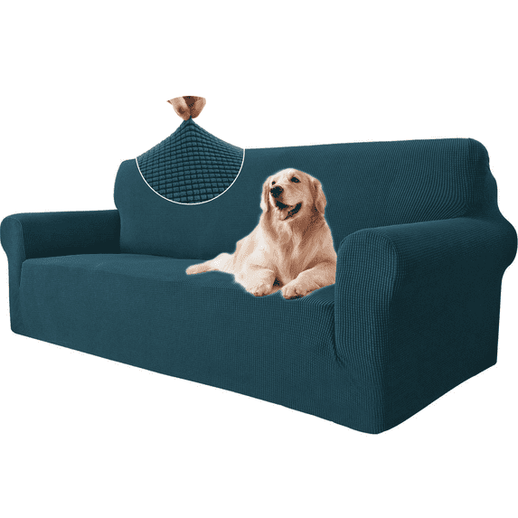 JIATER 1-Piece Sofa Cover Stretch Couch Cover Washable Sofa Slipcover Furniture Protector for 3 Cushion Sofa,Dark Green