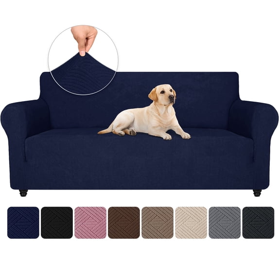 JIATER 1-Piece Sofa Cover Stretch Couch Cover Washable Sofa Slipcover Furniture Protector for 3 Cushion Sofa,Navy