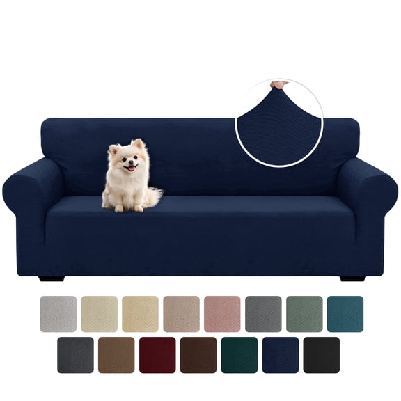 JIATER 1-Piece Sofa Cover Stretch Couch Cover Washable Sofa Slipcover Furniture Protector for 3 Cushion Sofa,Navy