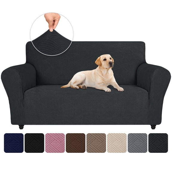 JIATER 1-Piece Sofa Cover Stretch Couch Cover Washable Sofa Slipcover Furniture Protector for Loveseat Sofa,Dark Gray