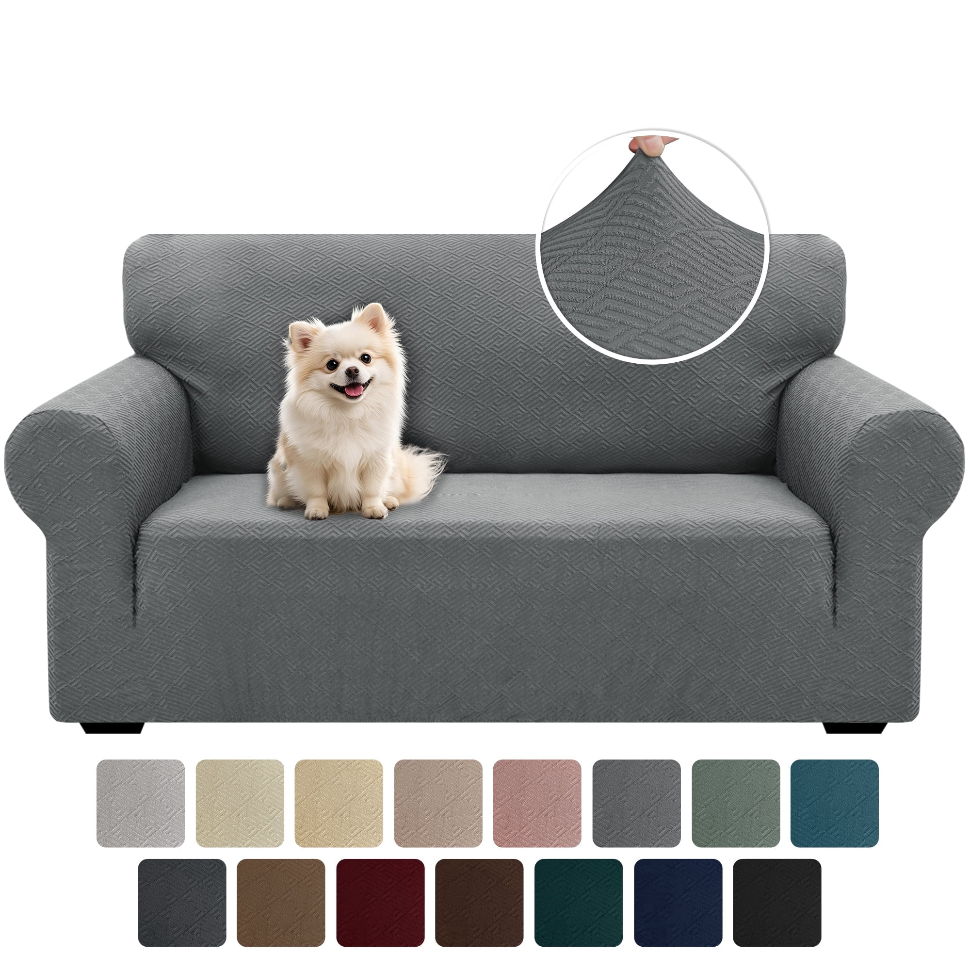 JIATER 1-Piece Sofa Cover Stretch Couch Cover Washable Sofa Slipcover Furniture Protector for Loveseat Sofa,Light Gray