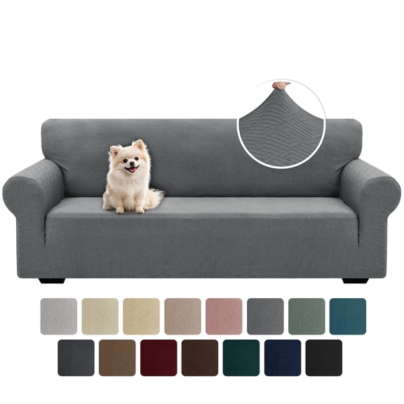 JIATER 1-Piece Sofa Cover Stretch Couch Cover Washable Sofa Slipcover Furniture Protector for 3 Cushion Sofa,Light Gray