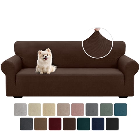 JIATER 1-Piece Sofa Cover Stretch Couch Cover Washable Sofa Slipcover Furniture Protector for 3 Cushion Sofa,Coffee
