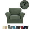 thumbnail image 1 of JIATER 2-Piece Armchair Sofa Cover Stretch Couch Cover Washable Sofa Slipcover Furniture Protector with 1 Cushion Cover,Army Green, 1 of 8