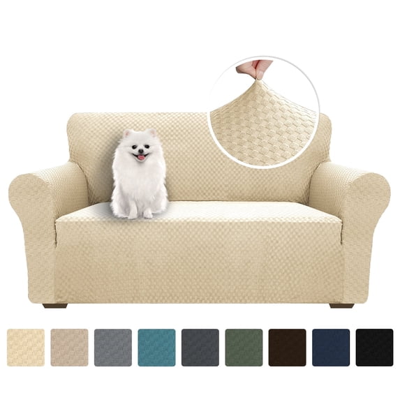 JIATER 1-Piece Sofa Cover Stretch Couch Cover Washable Sofa Slipcover Furniture Protector for Loveseat Sofa,Beige