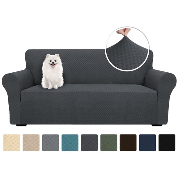 JIATER 1-Piece Sofa Cover Stretch Couch Cover Washable Sofa Slipcover Furniture Protector for 3 Cushion Sofa,Dark Gray