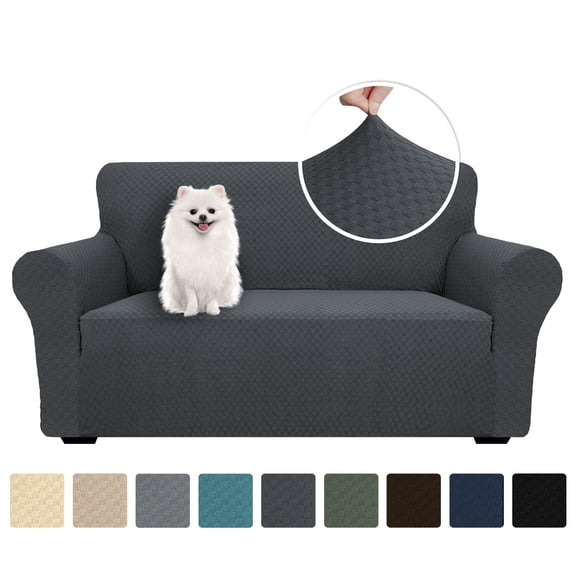 JIATER 1-Piece Sofa Cover Stretch Couch Cover Washable Sofa Slipcover Furniture Protector for Loveseat Sofa,Dark Gray