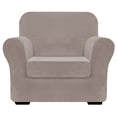 thumbnail image 1 of JIATER 2-Piece Armchair Sofa Cover Stretch Couch Cover Velvet Sofa Slipcover Furniture Protector with 1 Cushion Cover,Khaki, 1 of 7