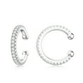 thumbnail image 1 of JIAYIQI 925 Sterling Silver Huggie Ear Cuff Earrings for Women 14K White Gold Plated Cubic Zirconia Earring Cuff Small Hoop Earrings Non Pierced Jewelry Gift, 1 of 6