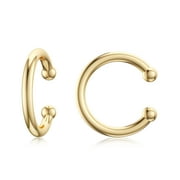 JIAYIQI 925 Sterling Silver Huggie Ear Cuff Earrings for Women 14K Gold Plated Cubic Zirconia Cross Earring Cuff Small Hoop Earrings Jewelry Gift