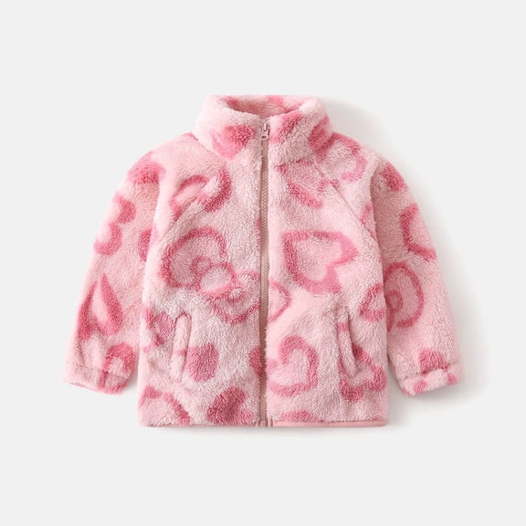 JIAYUE Autumn Winter Jackets Outerwear For Boys Girls Striped Long Sleeve Collared Zipper Color Blocking Sherpa For Toddler Cute Lovely Dailywear