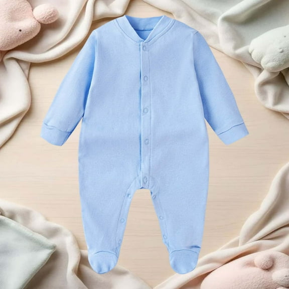 JIAYUE Baby Boys Girls Bodysuit Solid Color Long Sleeve Crew Neck Zipper Jumpsuit For Child Holiday Cute Suit Winter Snug Warmth