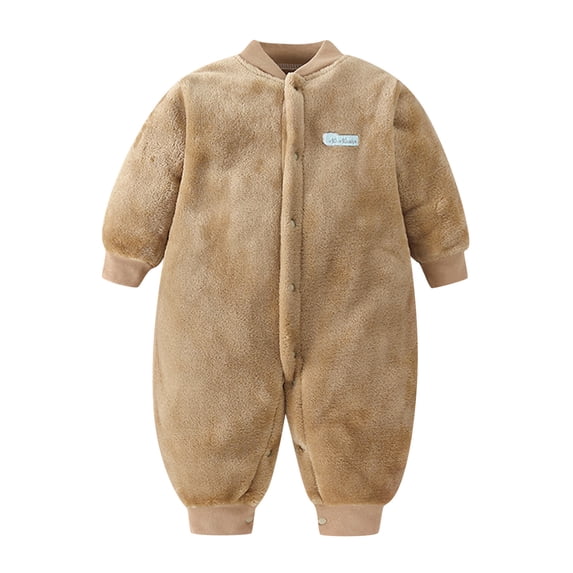 JIAYUE Baby Girls Jumpsuit Long Sleeve O-Neck Newborn Boy Fleece Thick Warm Playsuit Romper Clothes Comfort Infant Kids Bodysuit