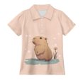 thumbnail image 1 of JIAYUE Boy's Child T Shirt Classic Turn Down Collar Capybara Pattern Printed Short Sleeved Summer Casual Shirts Beach Lightweight Fashion Soft Shirts,13-14 Years, 1 of 3