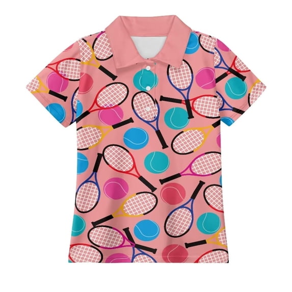 JIAYUE Boy's Child T Shirt Classic Turn Down Collar Pattern Printed Short Sleeved Summer Shirts Casual Beach Comfort Fashion Tees,9-10 Years