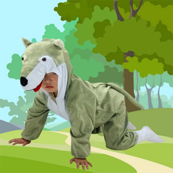 JIAYUE Boys Girls Animal Jumpsuit Cartoon Long Sleeve Hooded Zipper Animal Performance For Toddler Breathable Comfy Onesie