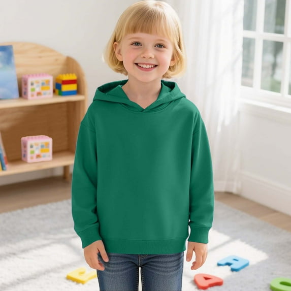 JIAYUE Boys Girls Hooded Sweatshirts Long Sleeve Pullover Hoodie Solid Color Casual Wear For Children 2 13 Years Daily Stylish Outfit