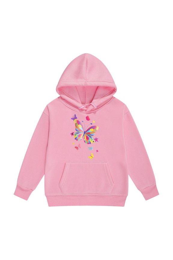 Boys Girls Hoodies Sweatshirts Pullover Long Sleeve Hooded Casual Butterfly For Teens Breathable Urban Sportswear
