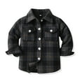 thumbnail image 1 of JIAYUE Boys Girls Jackets Plaid Long Sleeve Collared Button Trucker For Kids Urban Outdoor Soft Jackets, 1 of 3