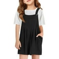 thumbnail image 1 of JIAYUE Boys Girls Jumpsuits Square Collar Sleeveless Overall Shorts Summer Casual Adjustable Strap With Pockets Trendy Kids Rompers, 1 of 8