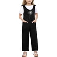 thumbnail image 1 of JIAYUE Boys Girls Jumpsuits V-Neck Kids Sleeveless Bow Shoulder Strap Long Straight Pants With Pocket Leisure Children Rompers, 1 of 4