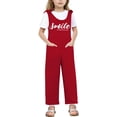 thumbnail image 1 of JIAYUE Boys Girls Jumpsuits V-Neck Kids Sleeveless Bow Shoulder Strap Long Straight Pants With Pocket Stylish Children Rompers, 1 of 4