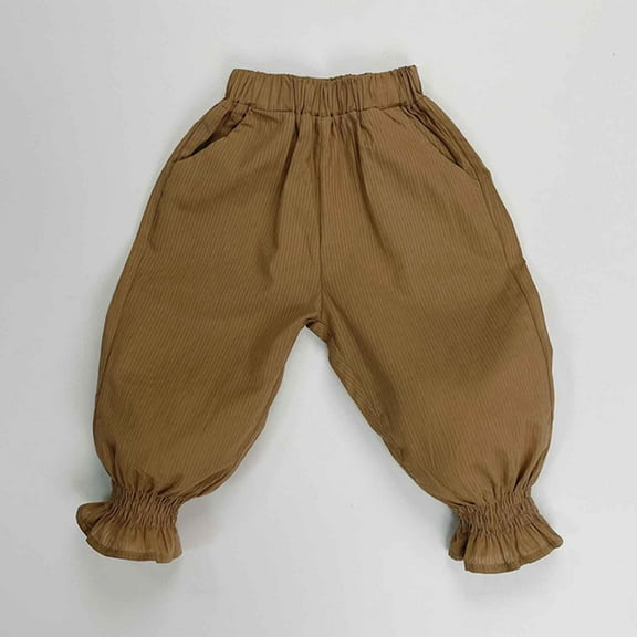 JIAYUE Boys Girls Pants Solid Color Jogger Knickerbockers Jodhpur Mid Waist Trousers For Kids Casual Dailywear