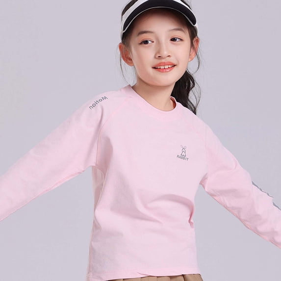 JIAYUE Boys Girls Sport Tops Long Sleeve Quick Dry Solid Color For Youth All Day Comfort Wear